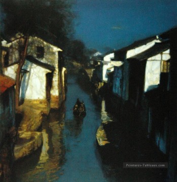 Canal bleu Chinois Chen Yifei Peinture à l'huile
